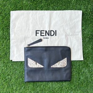 Fendi Python Eye Leather Pouch